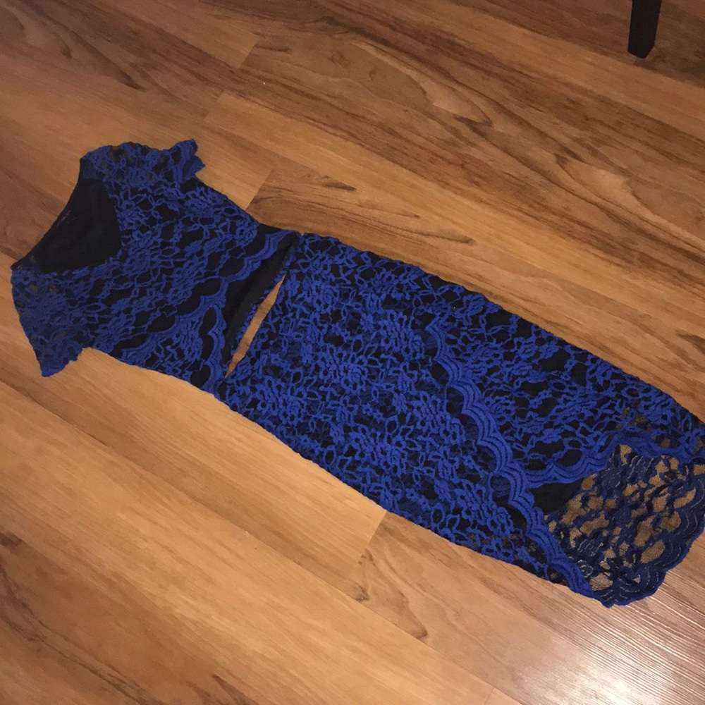 royal blue Material Girl lacy set